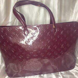 Louis Vuitton Wilshire Handbag PM Red Leather